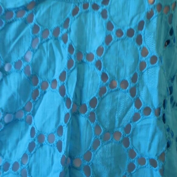 NWT Womens Jordan Taylor Aqua Blue Semi-Sheer V-Neck Swim Cover-Up Tunic Top M * - Picture 5 of 9